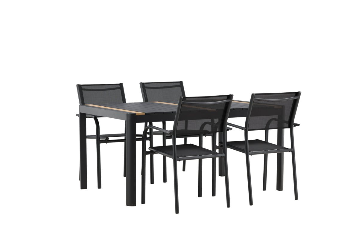 Wylera 5‑teiliges Garten Essgruppe Set Schwarz Outdoor Komplett