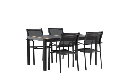 Wylera 5‑teiliges Garten Essgruppe Set Schwarz Outdoor Komplett