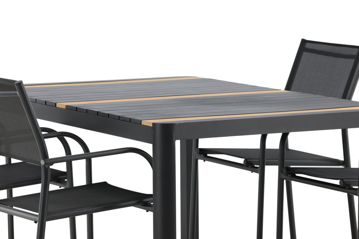 Wylera 5‑teiliges Garten Essgruppe Set Schwarz Outdoor Komplett