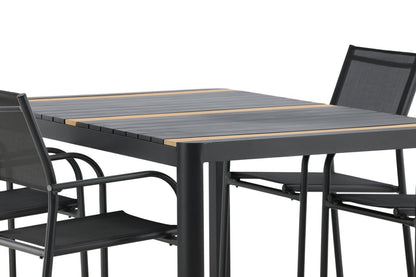 Wylera 5‑teiliges Garten Essgruppe Set Schwarz Outdoor Komplett