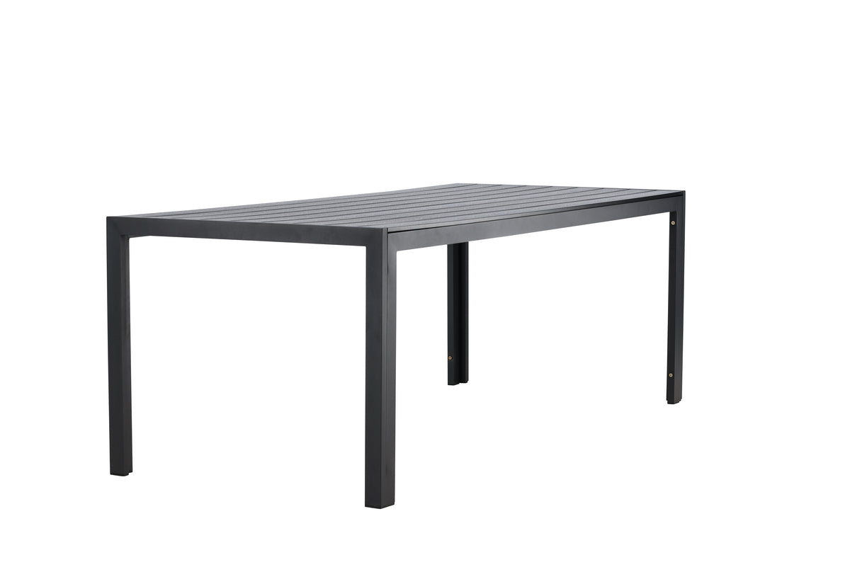 Luxusbetten24 Amalfi Gartentisch 205x90 cm Aluminium‑Polywood, Beige oder Schwarz