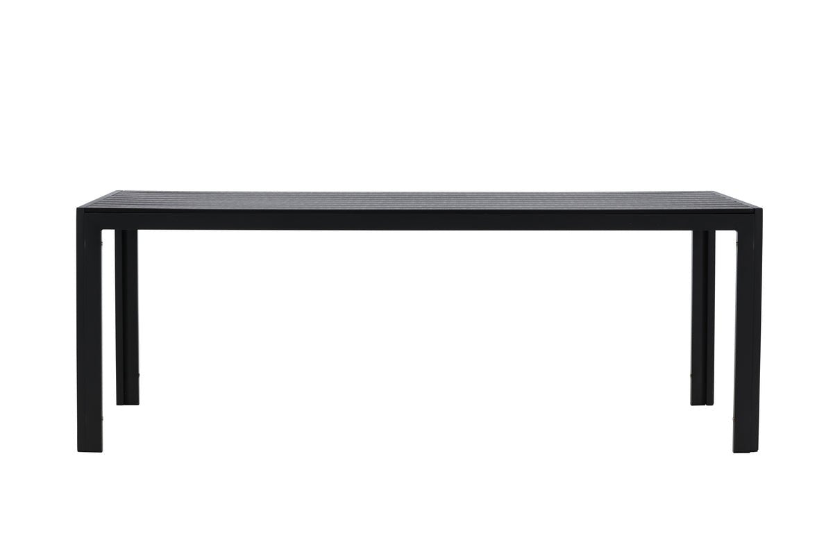 Luxusbetten24 Amalfi Gartentisch 205x90 cm Aluminium‑Polywood, Beige oder Schwarz