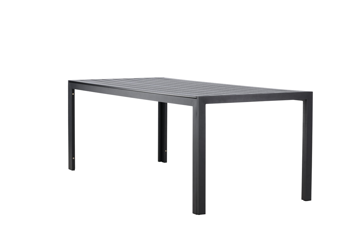 Luxusbetten24 Amalfi Gartentisch 205x90 cm Aluminium‑Polywood, Beige oder Schwarz