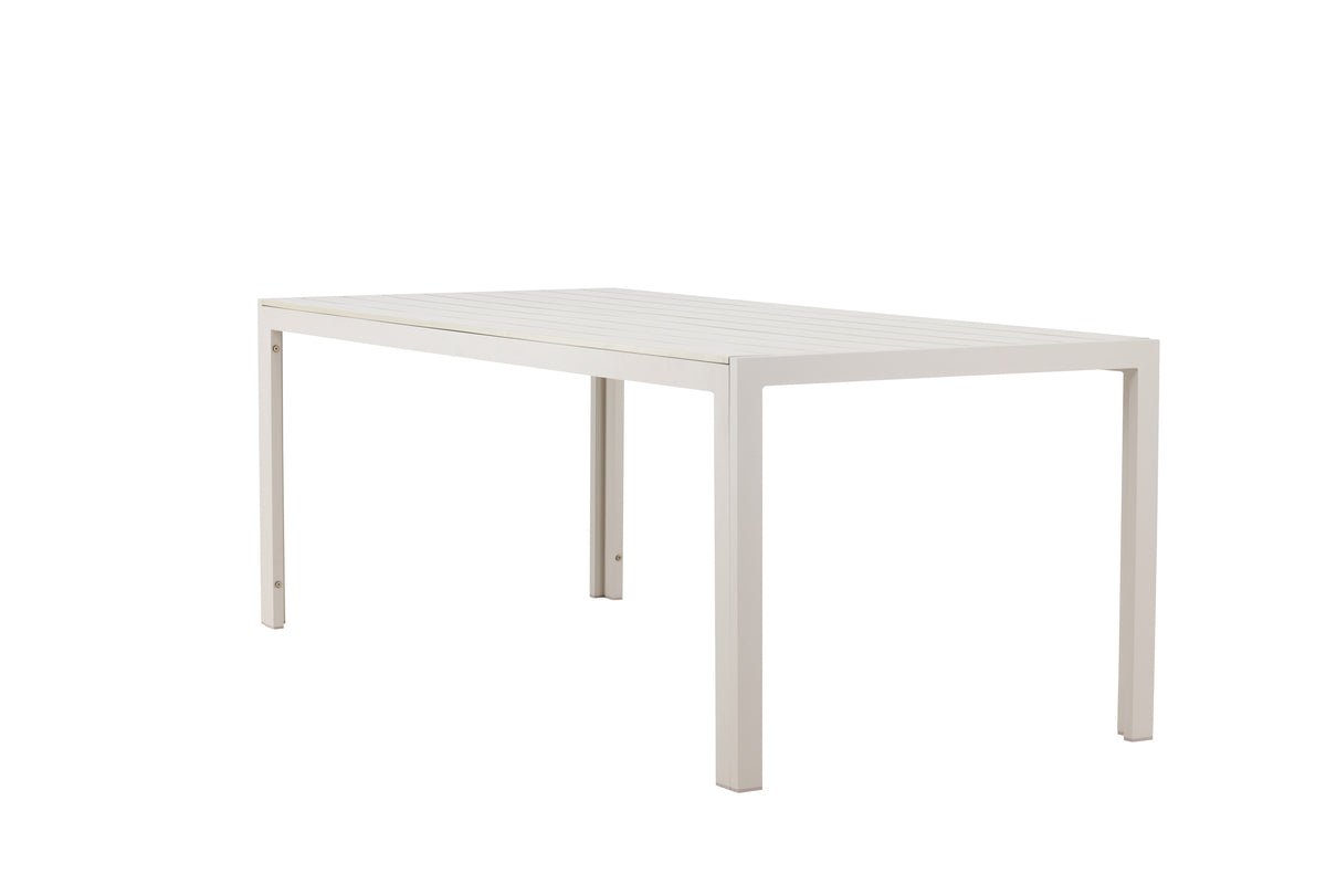 Luxusbetten24 Amalfi Gartentisch 205x90 cm Aluminium‑Polywood, Beige oder Schwarz