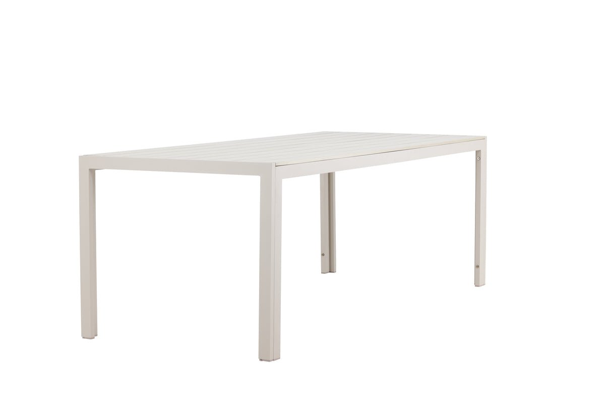 Luxusbetten24 Amalfi Gartentisch 205x90 cm Aluminium‑Polywood, Beige oder Schwarz