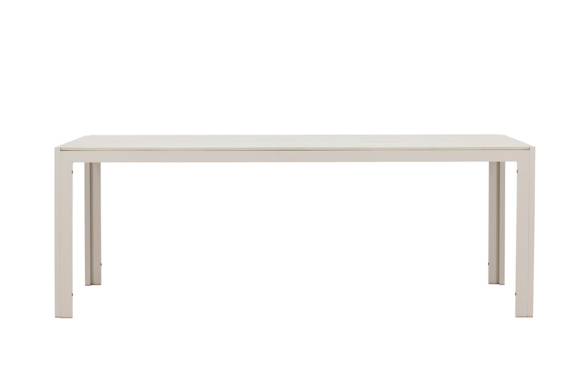 Luxusbetten24 Amalfi Gartentisch 205x90 cm Aluminium‑Polywood, Beige oder Schwarz