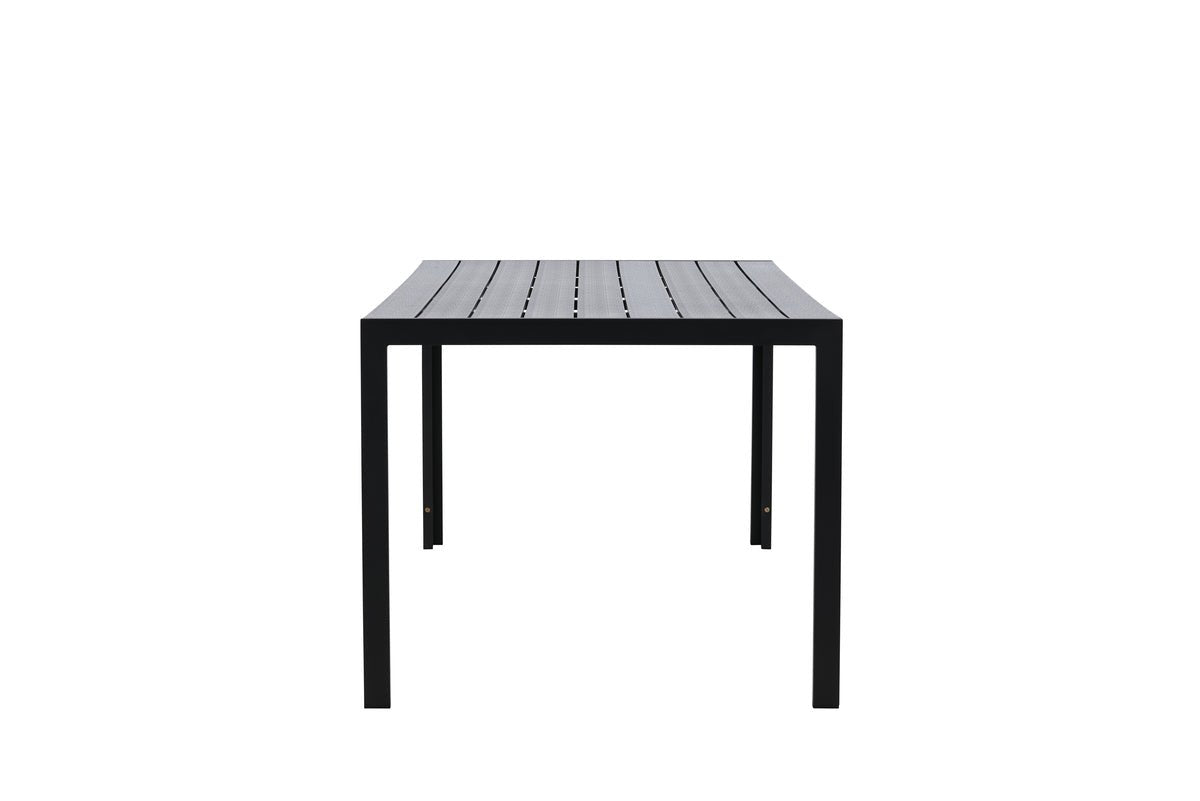 Luxusbetten24 Amalfi Gartentisch 205x90 cm Aluminium‑Polywood, Beige oder Schwarz