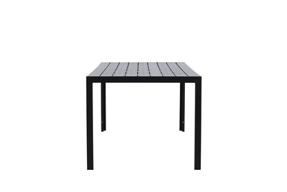 Luxusbetten24 Amalfi Gartentisch 205x90 cm Aluminium‑Polywood, Beige oder Schwarz