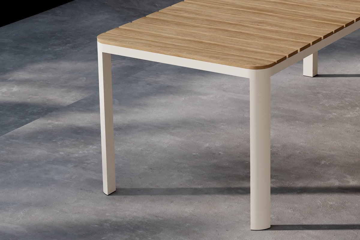 Garten Esstisch Ätna 210x90 cm Beige Tischplatte Aintwood