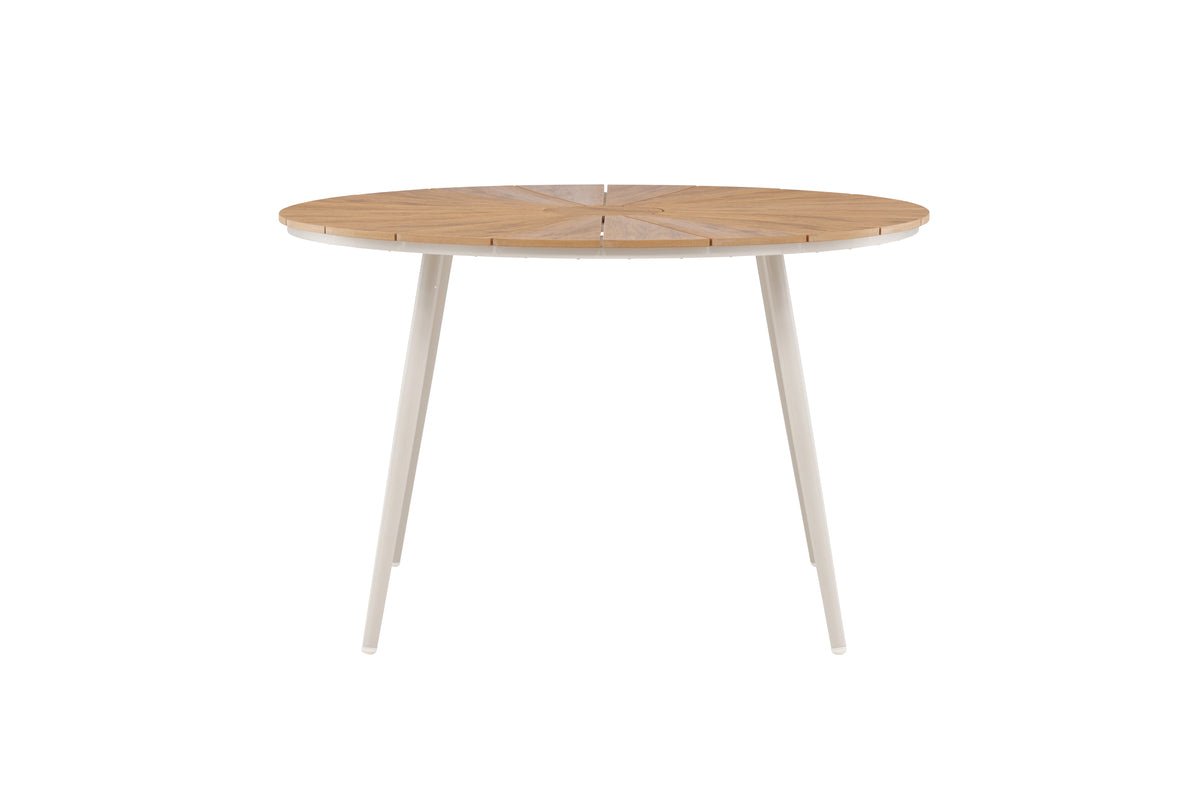 Luxusbetten24 Capri Garten Esstisch Ø 120 cm Polywood Aluminium Beige