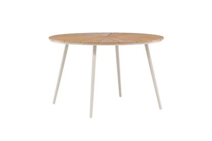Luxusbetten24 Capri Garten Esstisch Ø 120 cm Polywood Aluminium Beige