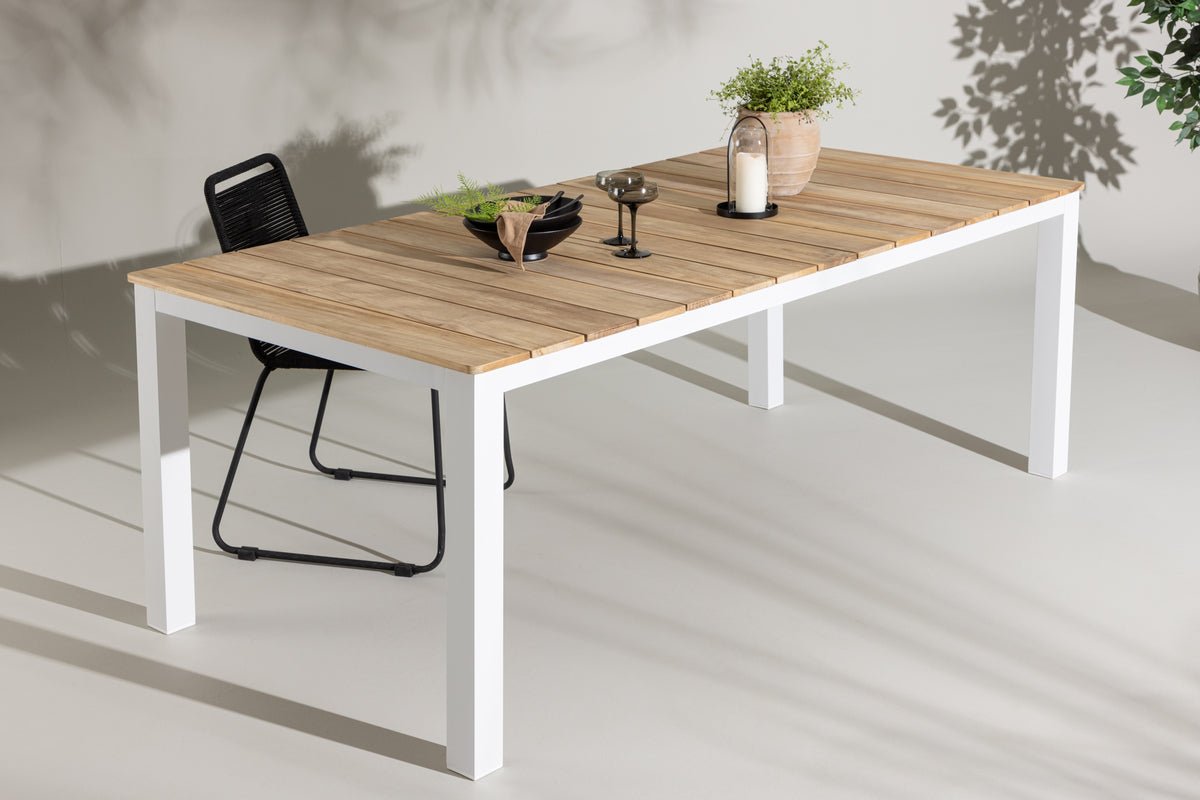 Garten Esstisch Eliano - 210x100 cm mit einer Tischplatte aus Teakholz in Naturoptik