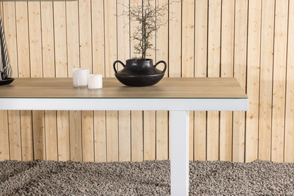 Fjord Garten Esstisch 200x90 cm Weiß Aluminium‑Glas