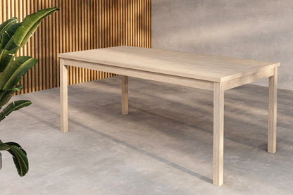 Garten Esstisch Lago – 180x90 cm Aus Weiß Gekalktem Oder Schwarzem Teakholz