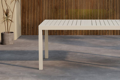 Luxusbetten24 Liora Ausziehbarer Gartentisch Beige 160‑240 cm Verlängerbar Robust