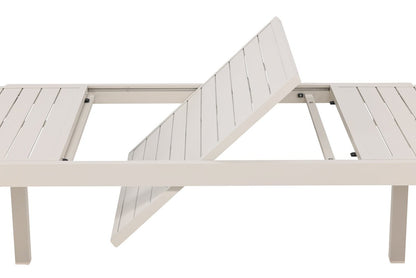 Luxusbetten24 Liora Ausziehbarer Gartentisch Beige 160‑240 cm Verlängerbar Robust