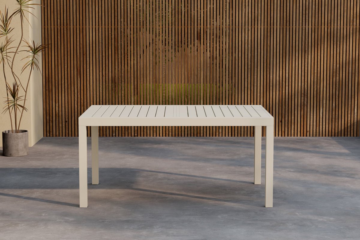 Luxusbetten24 Liora Ausziehbarer Gartentisch Beige 160‑240 cm Verlängerbar Robust