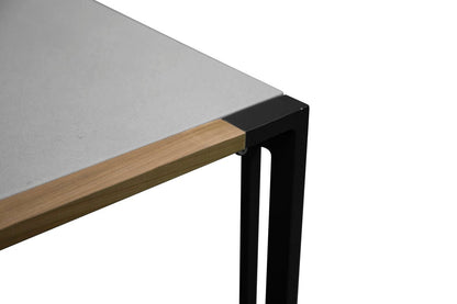 Luxusbetten24 Lorenzo Gartentisch 200x90 cm mit Glas‑Teakholzplatte Grau Garten