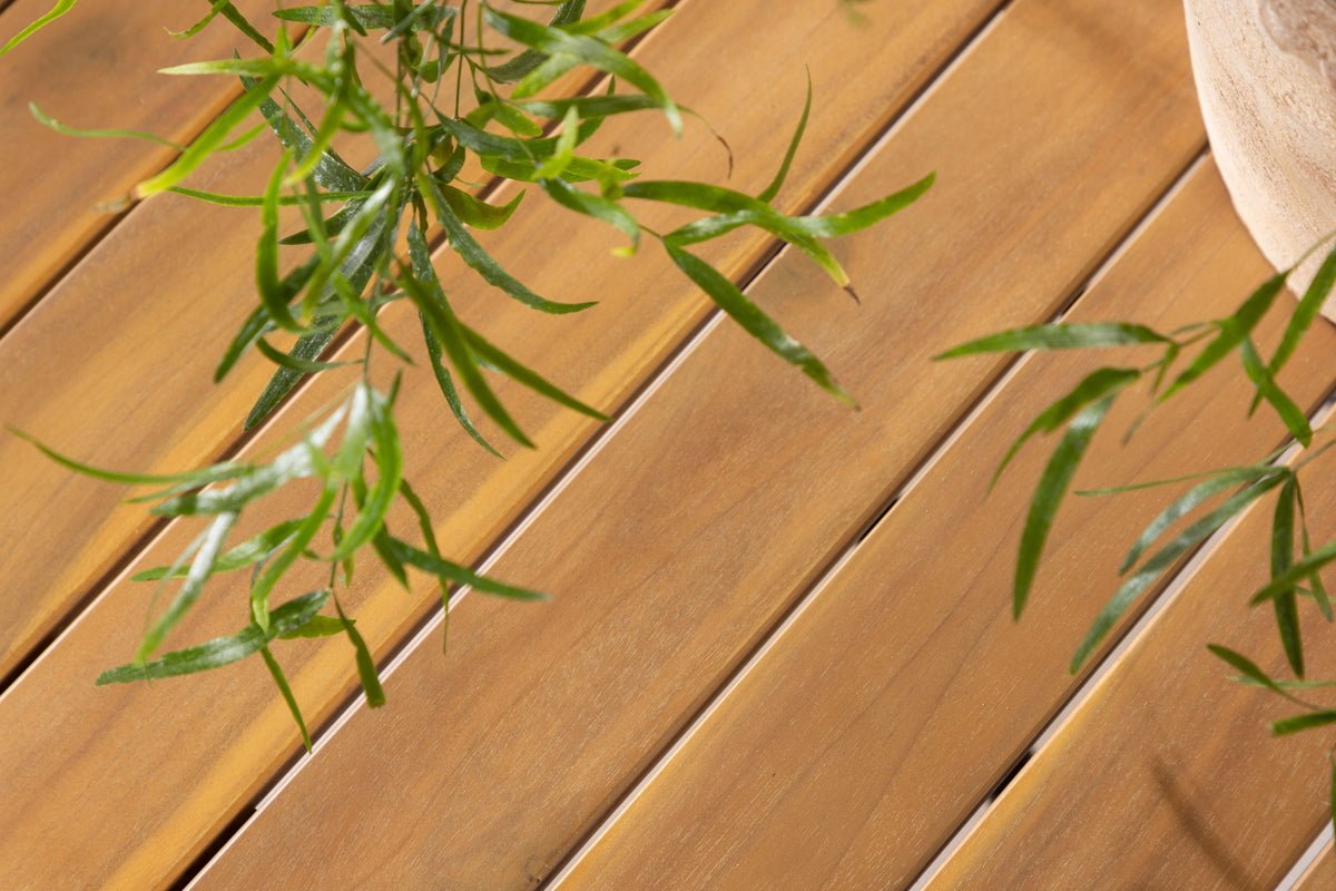 Luxusbetten24 Lumo Garten Esstisch Naturoptik mit Akazien‑Tischplatte 200x90 cm