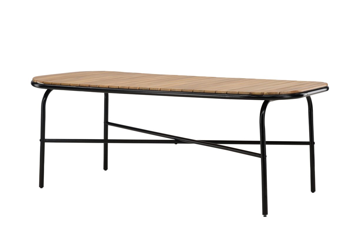 Luxusbetten24 Lumo Garten Esstisch Naturoptik mit Akazien‑Tischplatte 200x90 cm