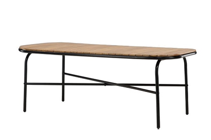 Luxusbetten24 Lumo Garten Esstisch Naturoptik mit Akazien‑Tischplatte 200x90 cm