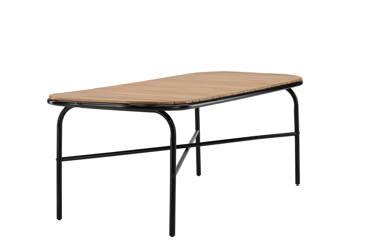 Luxusbetten24 Lumo Garten Esstisch Naturoptik mit Akazien‑Tischplatte 200x90 cm