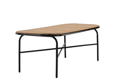 Luxusbetten24 Lumo Garten Esstisch Naturoptik mit Akazien‑Tischplatte 200x90 cm