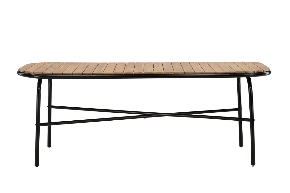 Luxusbetten24 Lumo Garten Esstisch Naturoptik mit Akazien‑Tischplatte 200x90 cm