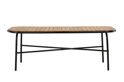Luxusbetten24 Lumo Garten Esstisch Naturoptik mit Akazien‑Tischplatte 200x90 cm