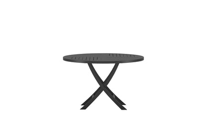 Luxusbetten24 Lunaro Gartentisch Schwarzes Teakholz Ø 120cm