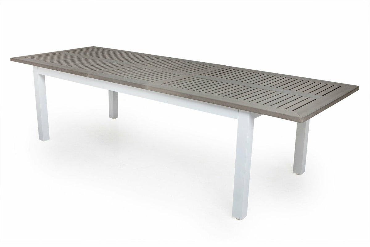 Luxusbetten24 Ravello Gartentisch Ausziehbar Alu‑Gestell Weiß 152‑210 cm Garten