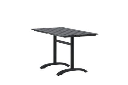 Luxusbetten24 Salento Garten Esstisch Aintwood 120x90 cm Schwarz
