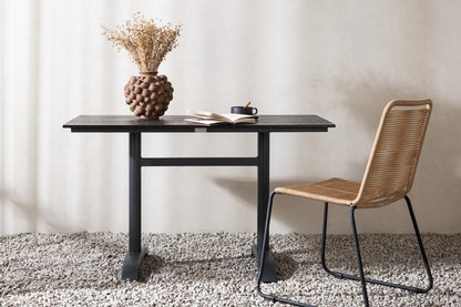 Luxusbetten24 Salento Garten Esstisch Aintwood 120x90 cm Schwarz
