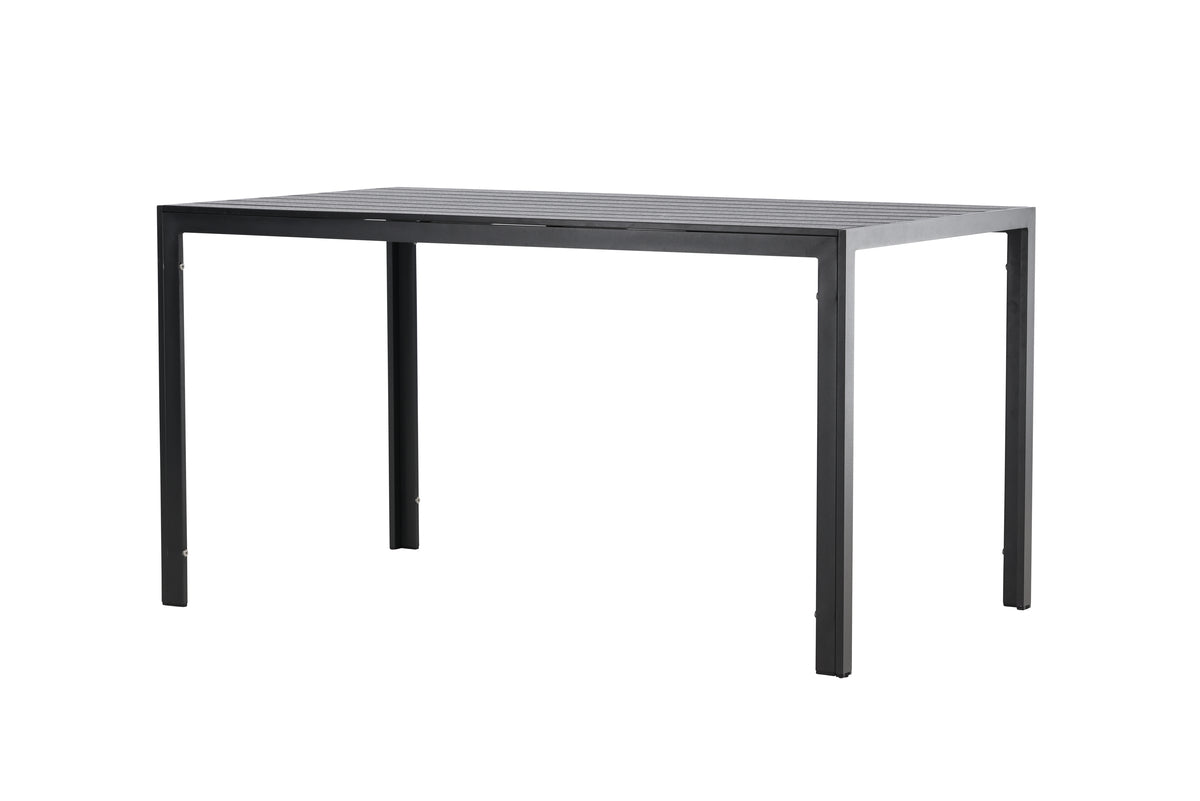 Garten Esstisch Siena 140 × 80 cm Aluminium‑Polywood, Beige für Außenbereich