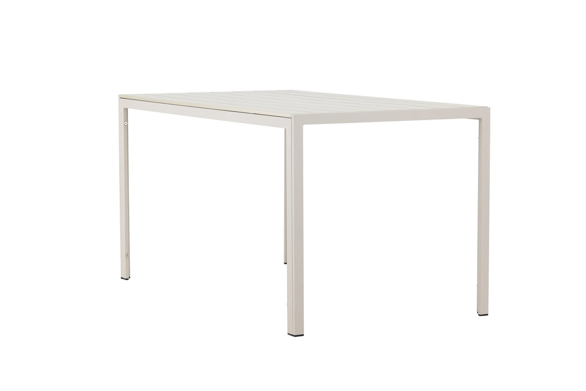Garten Esstisch Siena 140 × 80 cm Aluminium‑Polywood, Beige für Außenbereich