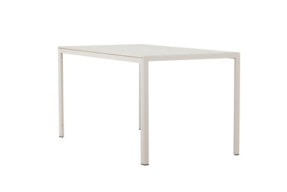 Garten Esstisch Siena 140 × 80 cm Aluminium‑Polywood, Beige für Außenbereich