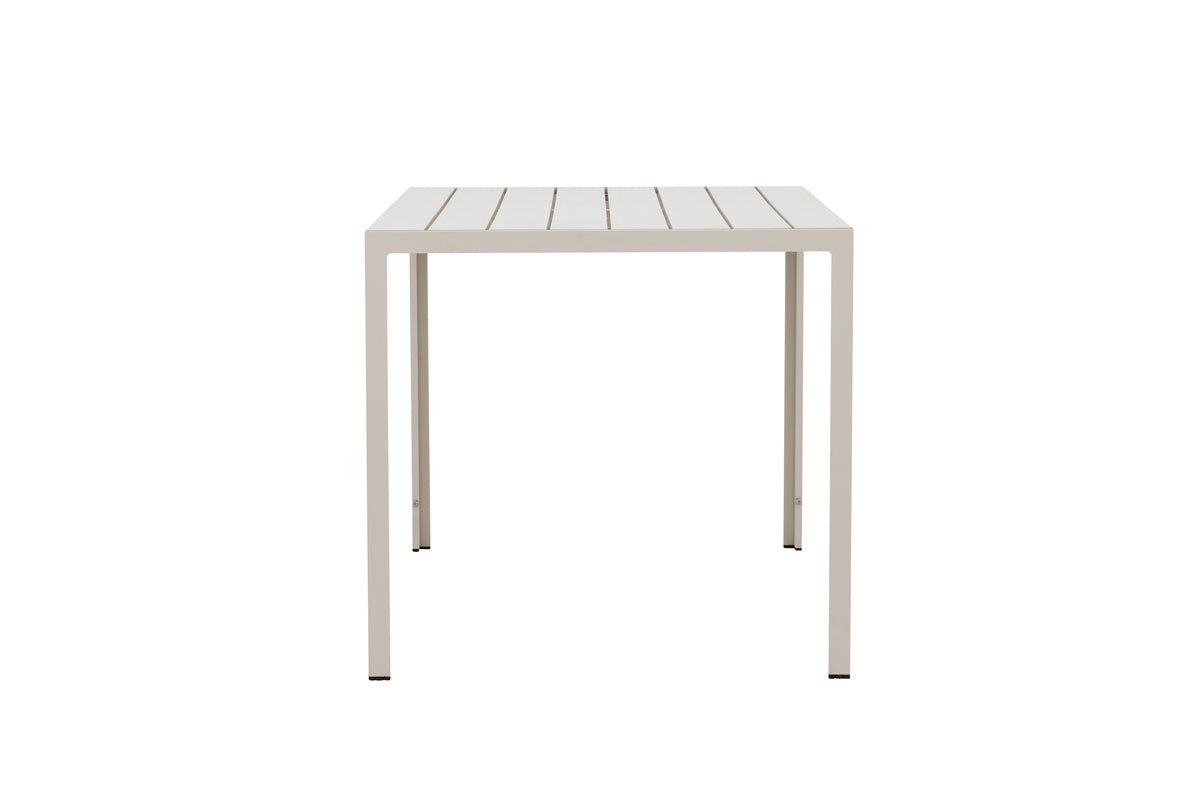 Garten Esstisch Siena 140 × 80 cm Aluminium‑Polywood, Beige für Außenbereich