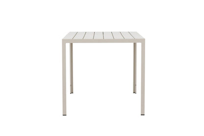 Garten Esstisch Siena 140 × 80 cm Aluminium‑Polywood, Beige für Außenbereich