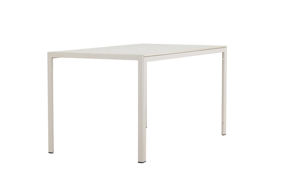 Garten Esstisch Siena 140 × 80 cm Aluminium‑Polywood, Beige für Außenbereich
