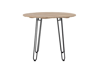 Luxusbetten24 Tavon Garten-Esstisch Teakholz Naturton Metallgestell Groß Outdoor