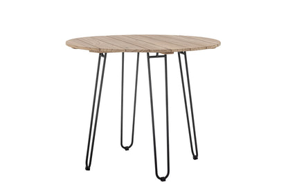 Luxusbetten24 Tavon Garten-Esstisch Teakholz Naturton Metallgestell Groß Outdoor