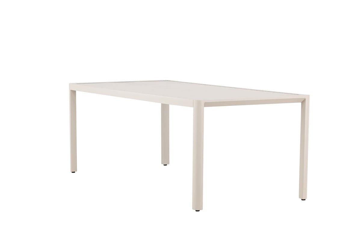 Luxusbetten24 Vento Gartentisch Aluminium 200×90 cm Beige Modernes Design Wetterfest