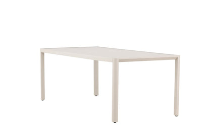 Luxusbetten24 Vento Gartentisch Aluminium 200×90 cm Beige Modernes Design Wetterfest
