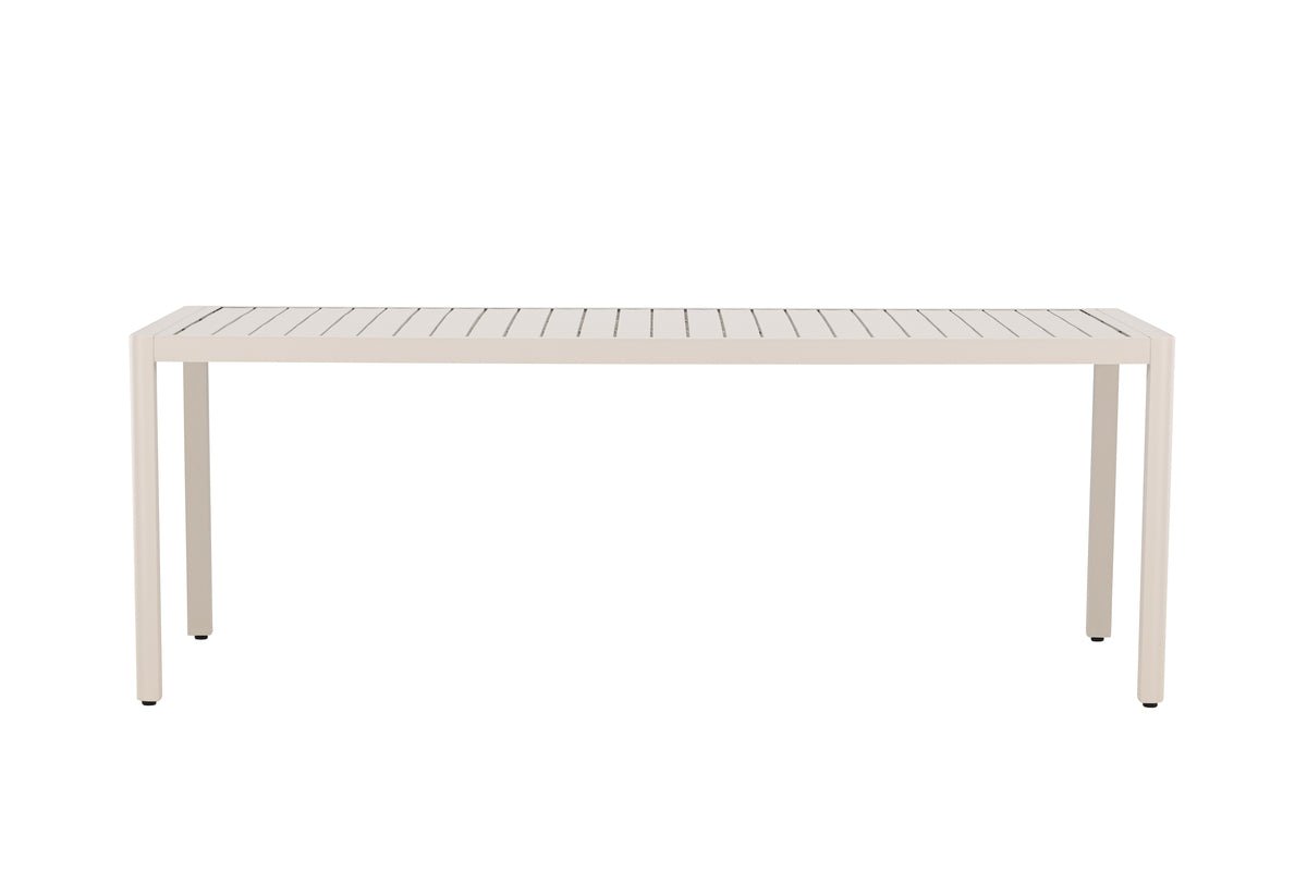 Luxusbetten24 Vento Gartentisch Aluminium 200×90 cm Beige Modernes Design Wetterfest