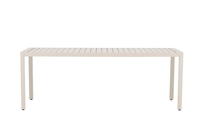 Luxusbetten24 Vento Gartentisch Aluminium 200×90 cm Beige Modernes Design Wetterfest