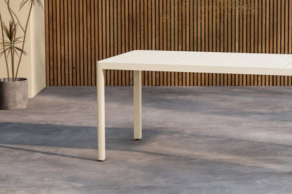 Garten Esstisch Vasta - 150x85 cm aus Aluminium in Beige oder Schwarz