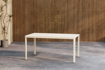 Garten Esstisch Vasta - 150x85 cm aus Aluminium in Beige oder Schwarz