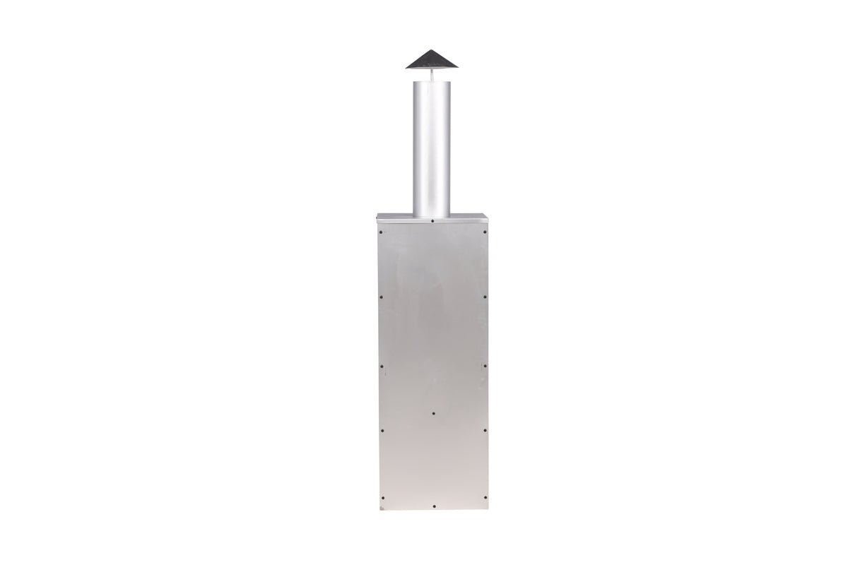 Garten Kamin Arne aus Stahl mit Schornstein in Silber
