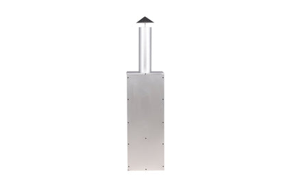 Garten Kamin Arne aus Stahl mit Schornstein in Silber