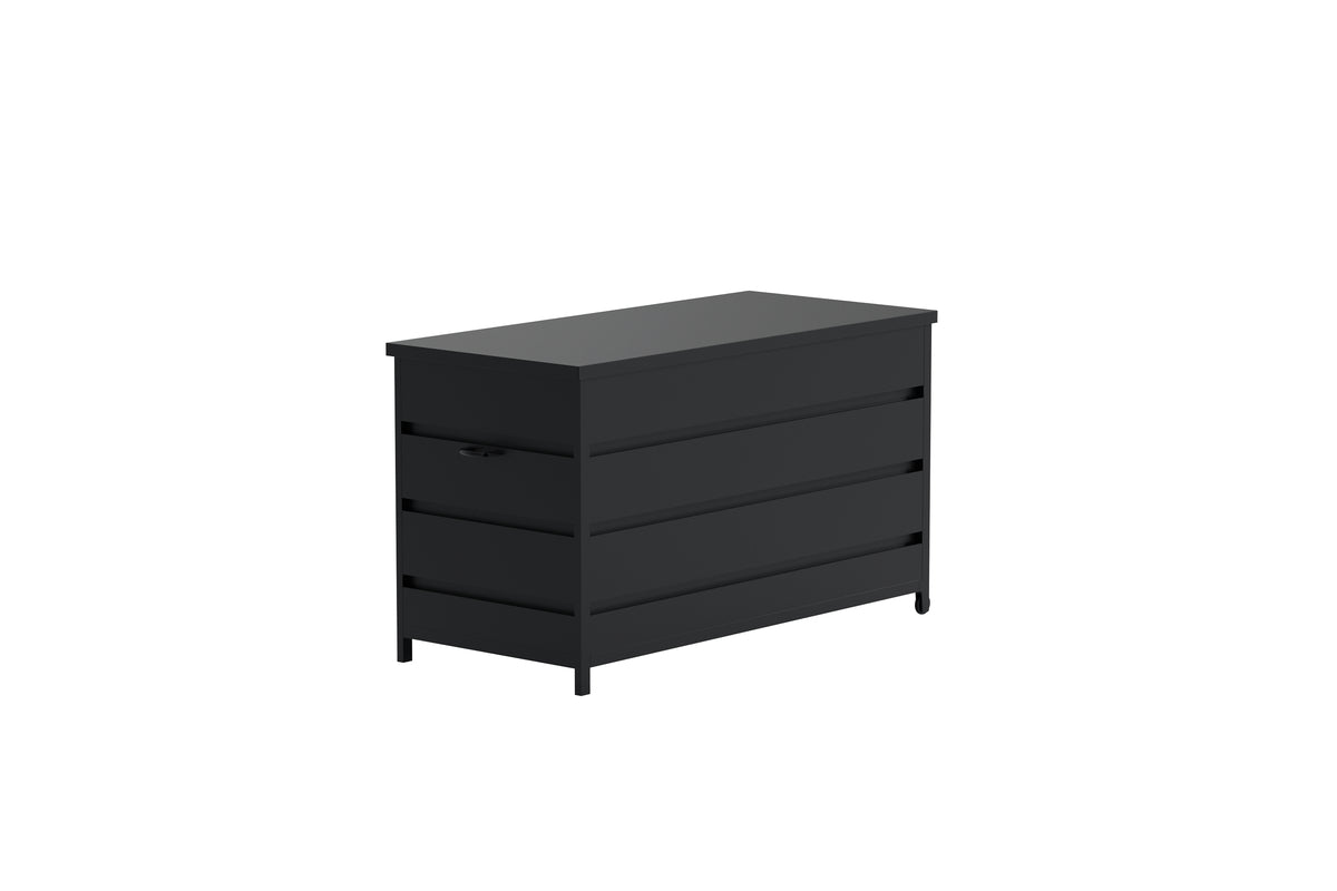 Luxusbetten24 Nessa Gartenkissenbox Aus Schwarzem Aluminium Schwarz Design